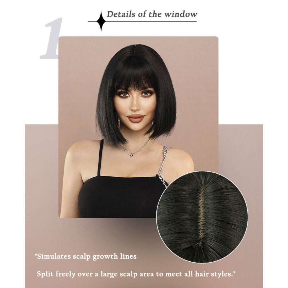 Short Straight Bob Black Wig