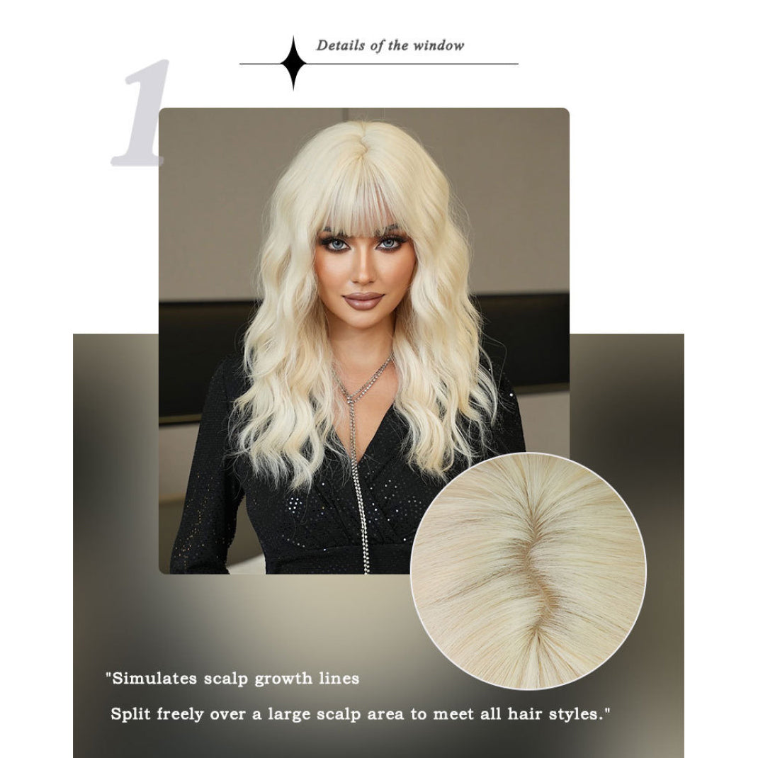 Mid-length Platinum Wig