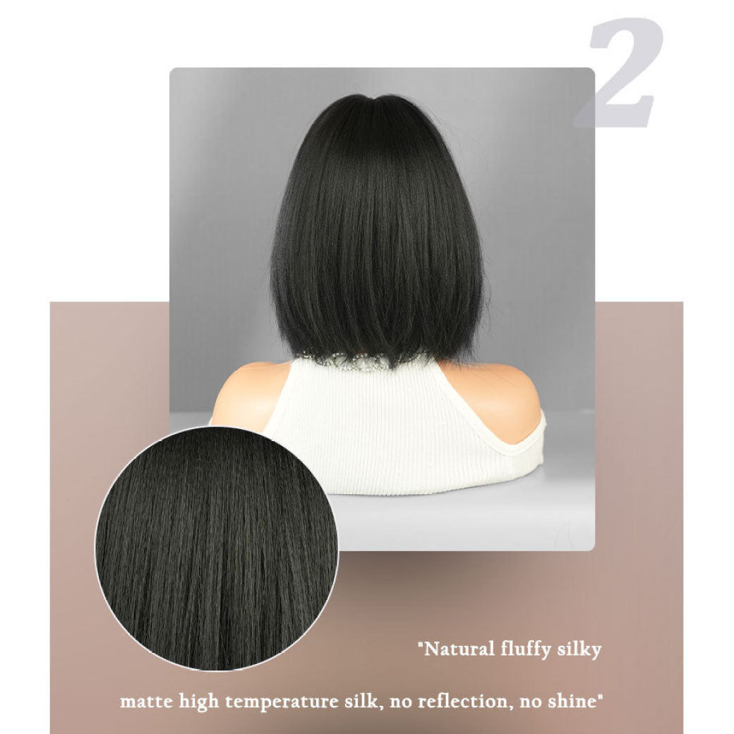 Short Straight Bob Black Wig