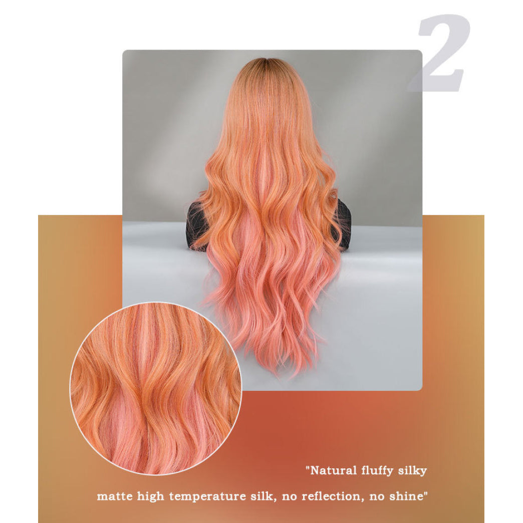 Halloween Ombre Pink Wavy Wig