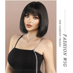 Short Straight Bob Black Wig