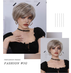 Elf Layered Platinum Short Wig