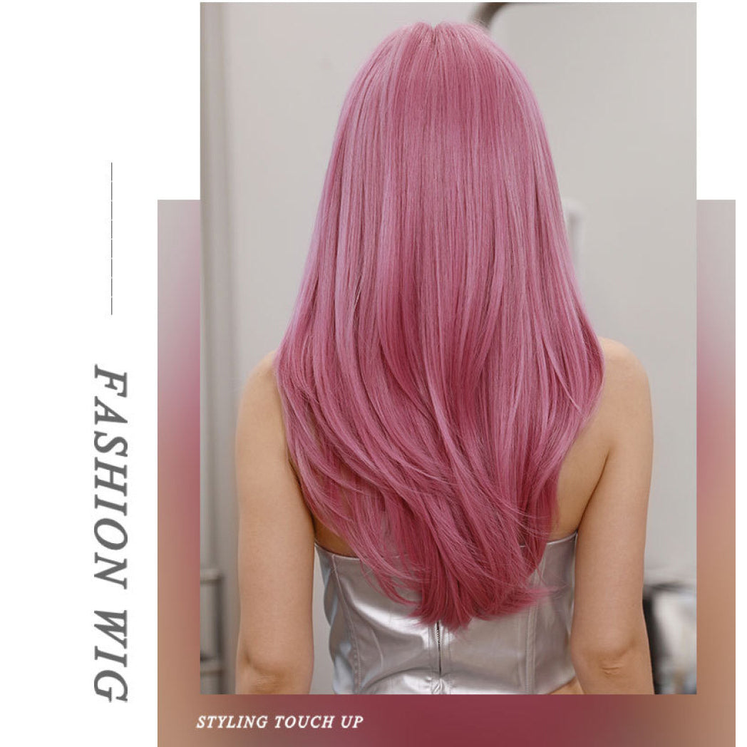 Pink Multi-Layered Long Straight Wig