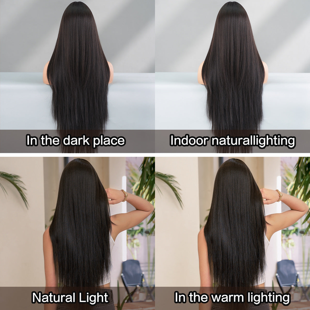 Extra Long Black Straight Wig