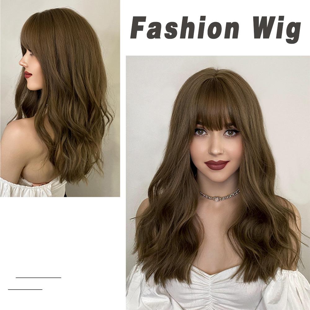 Brown Cyan Layered Long Straight Wig