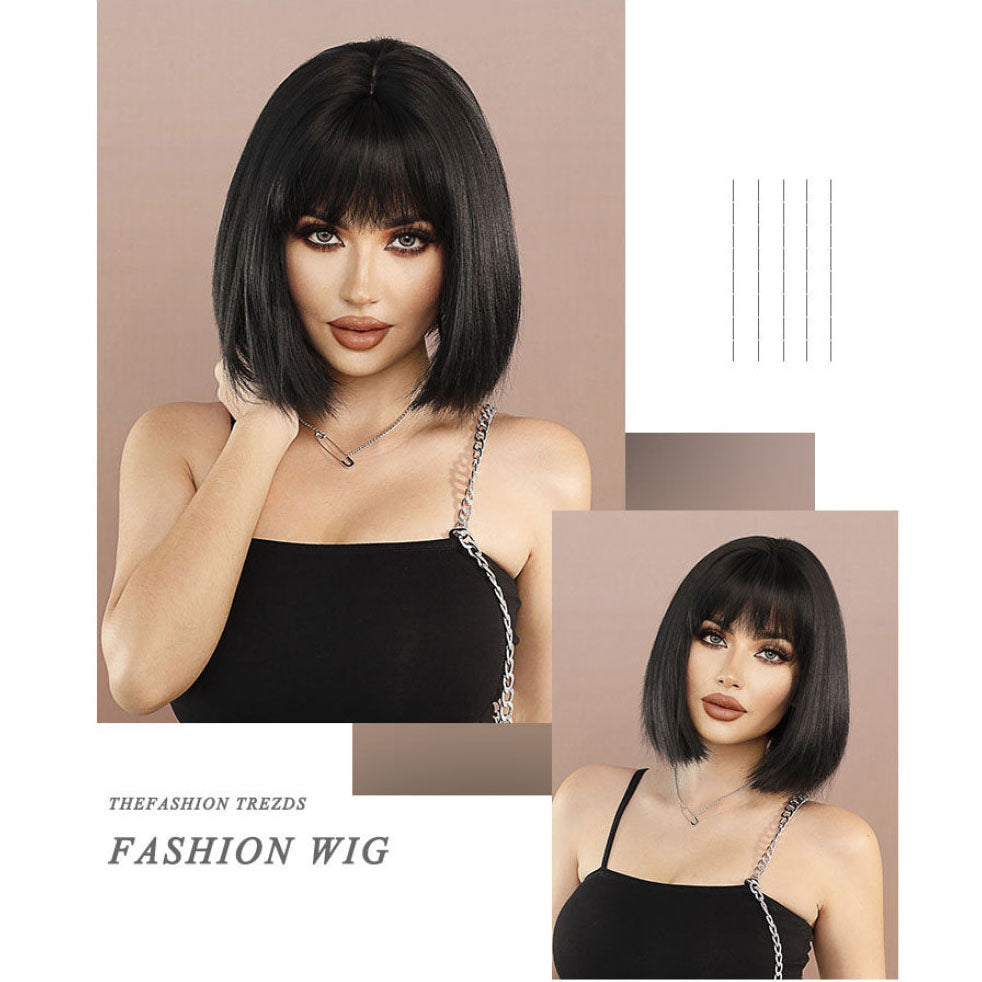 Short Straight Bob Black Wig