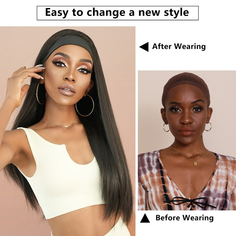 Black Headband Wigs