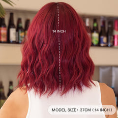 Wine Red Wavy Wig