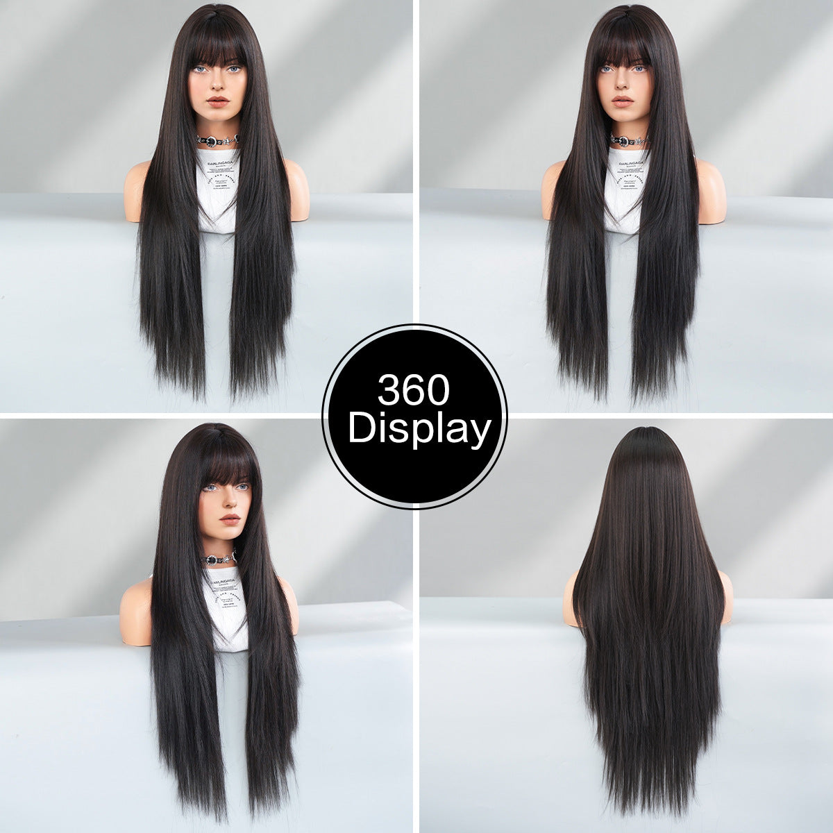 Extra Long Black Straight Wig