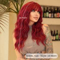 Halloween Crimson Long Wavy Wig