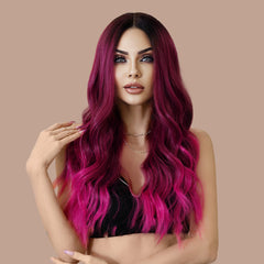 Lace Hand-woven Rose Pink Ombre Wig