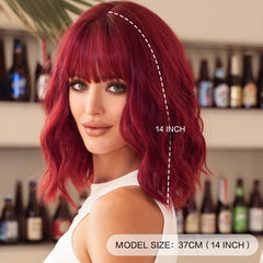 Wine Red Wavy Wig