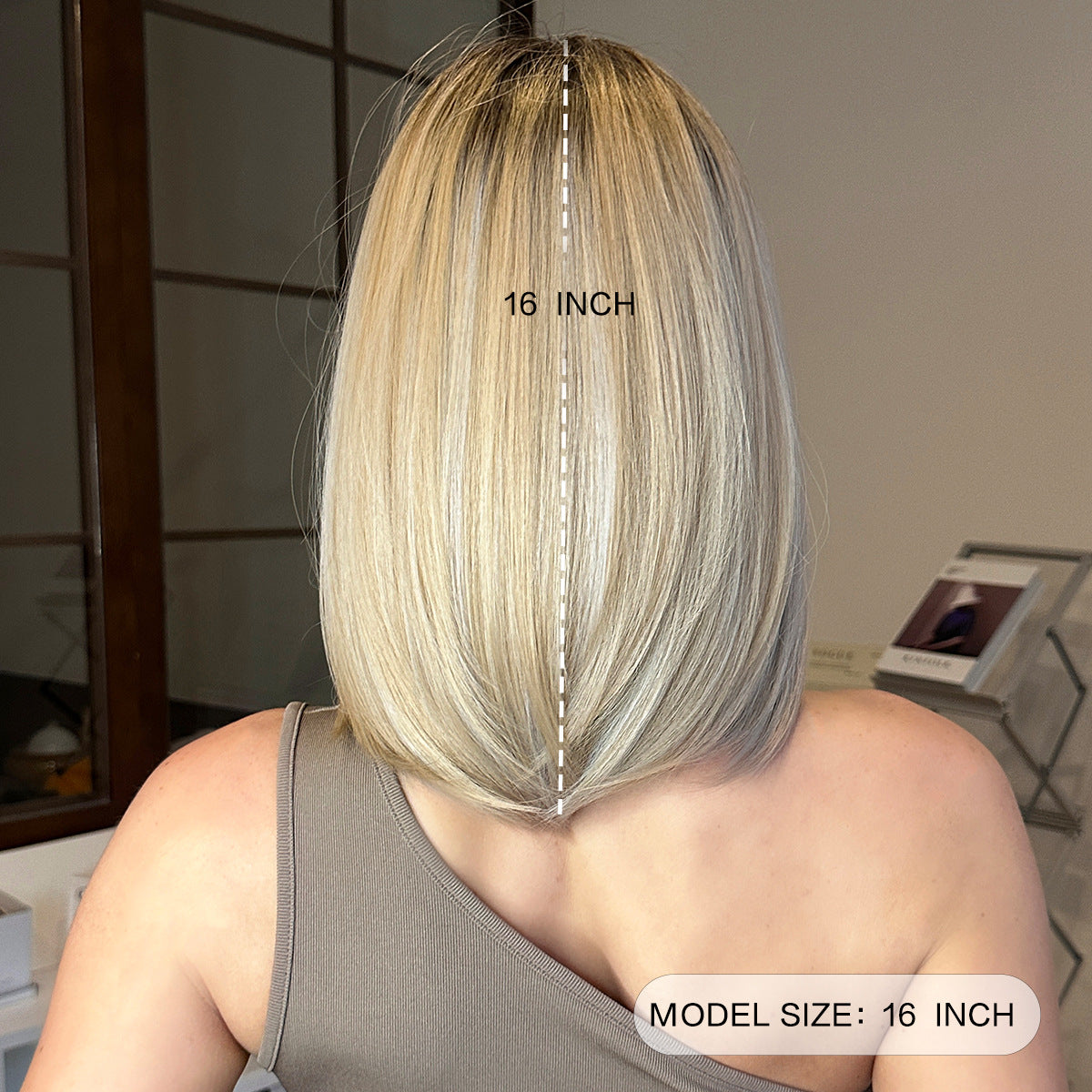 Ombre Blonde Short Straight Wig