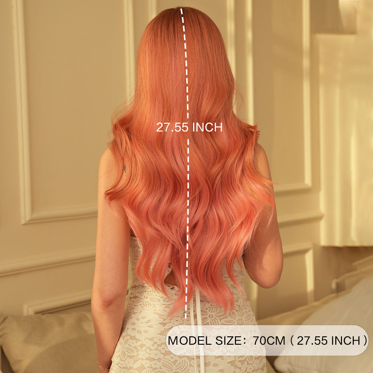 Halloween Ombre Pink Wavy Wig