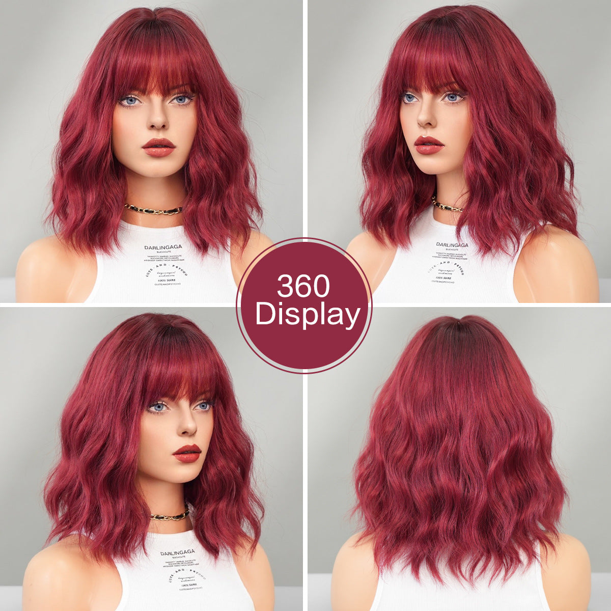 Wine Red Wavy Wig