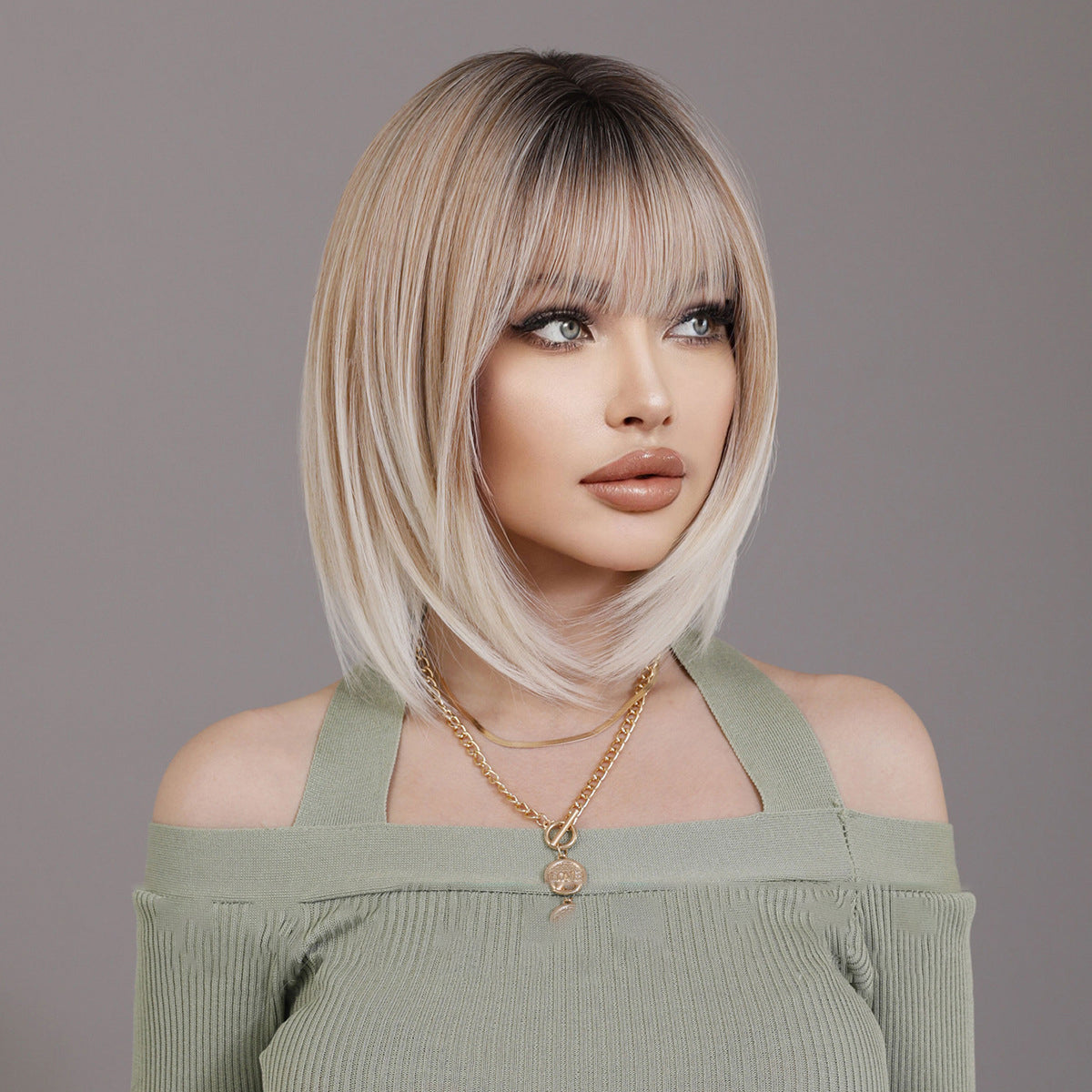 Elf Brown White Bob Wig