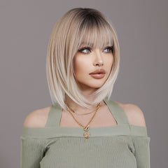 Elf Brown White Bob Wig