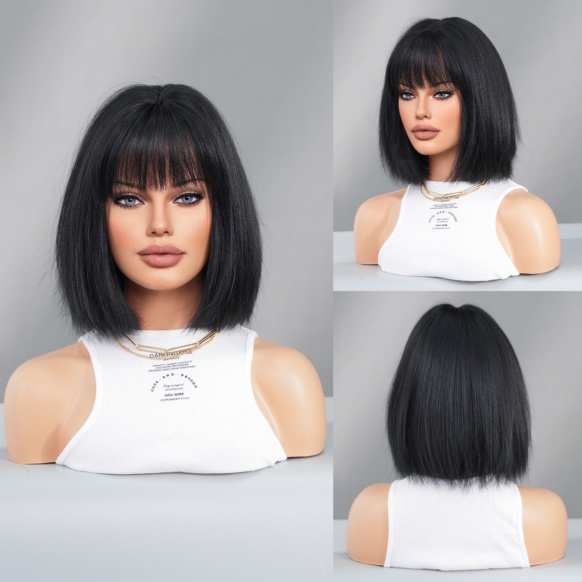 Short Straight Bob Black Wig