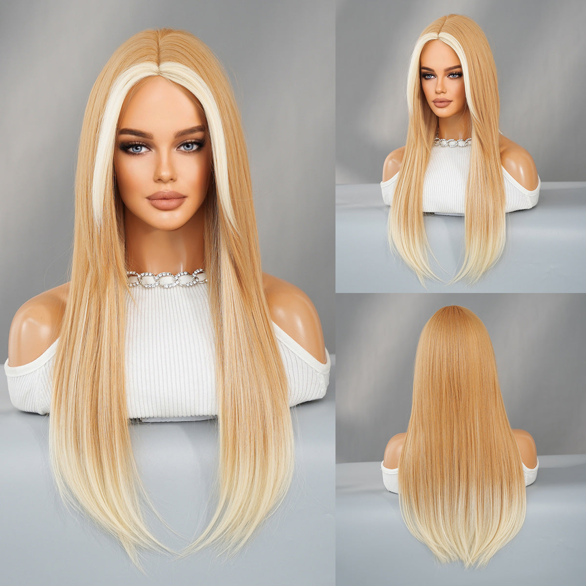 Skunk Striped Gilt Layered Wig