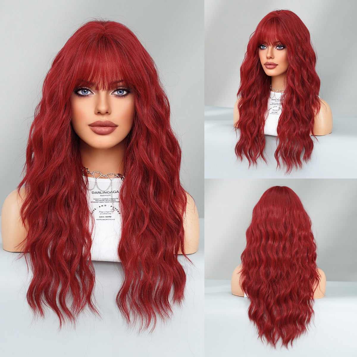 Halloween Crimson Long Wavy Wig