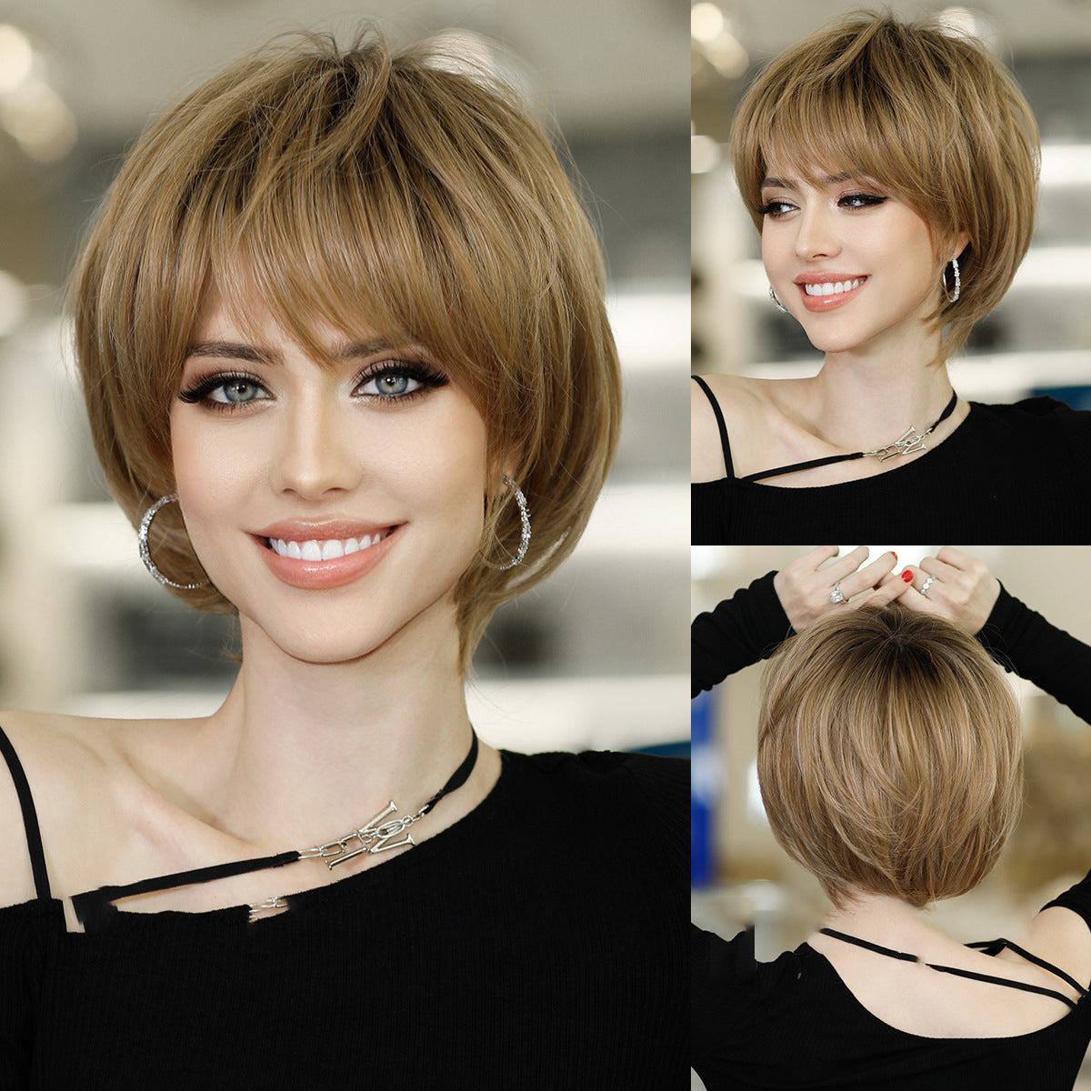 Elf Layered Light Gold Short Wig