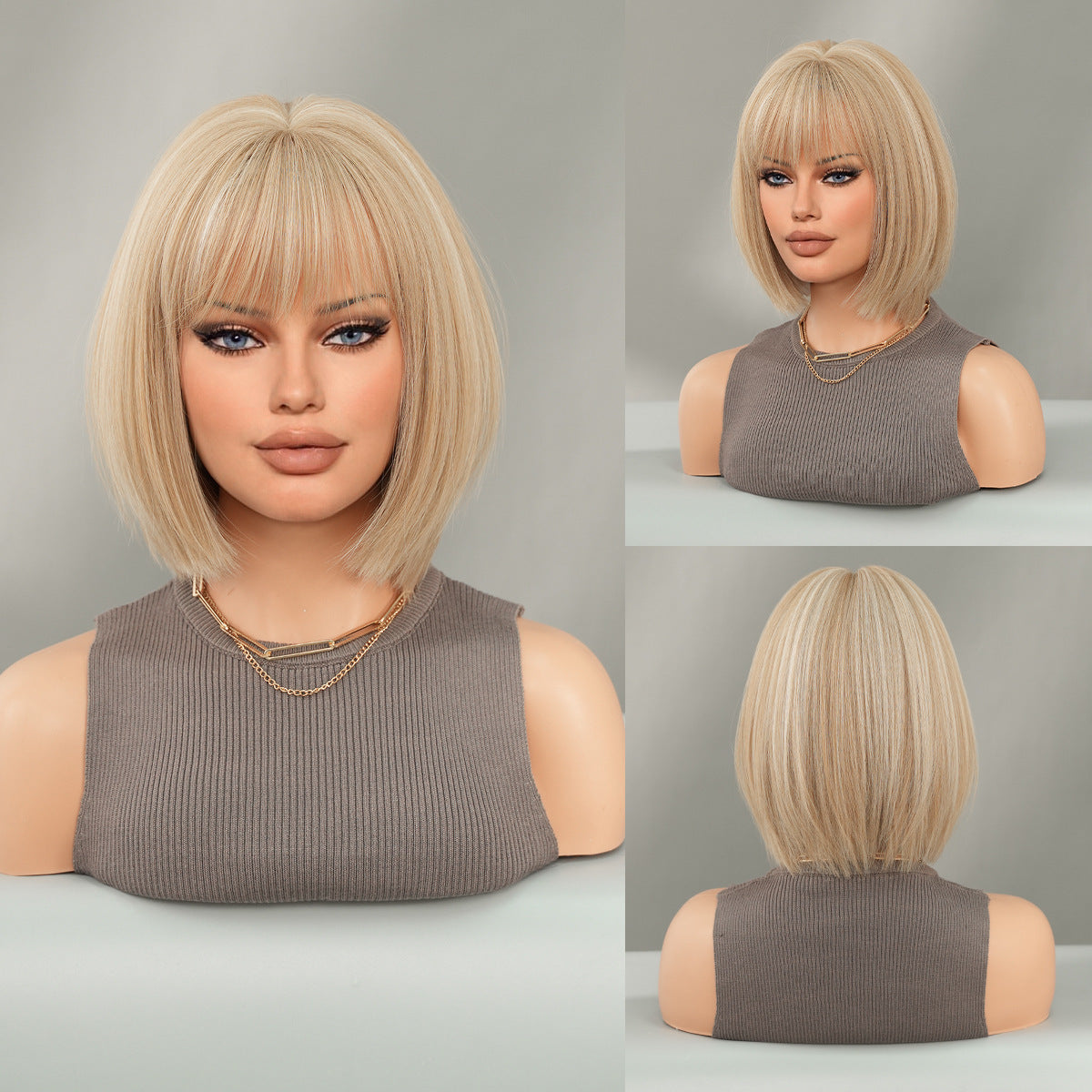 Short Straight Bob Black Wig