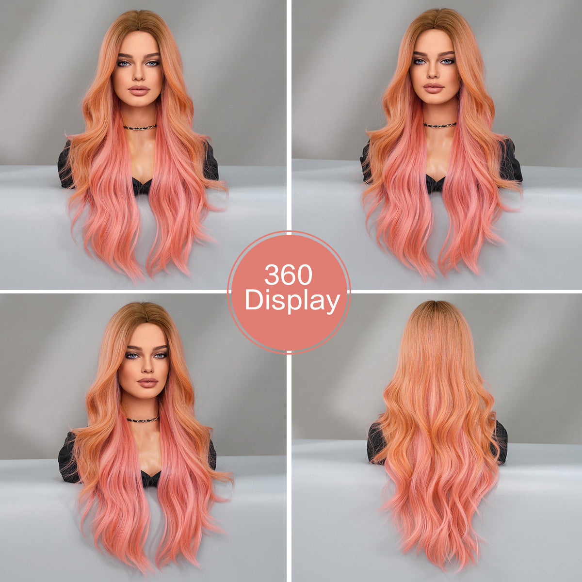 Halloween Ombre Pink Wavy Wig