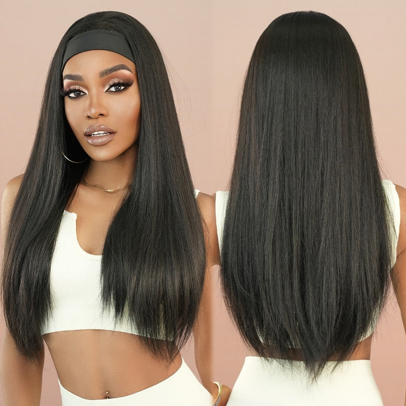 Black Headband Wigs