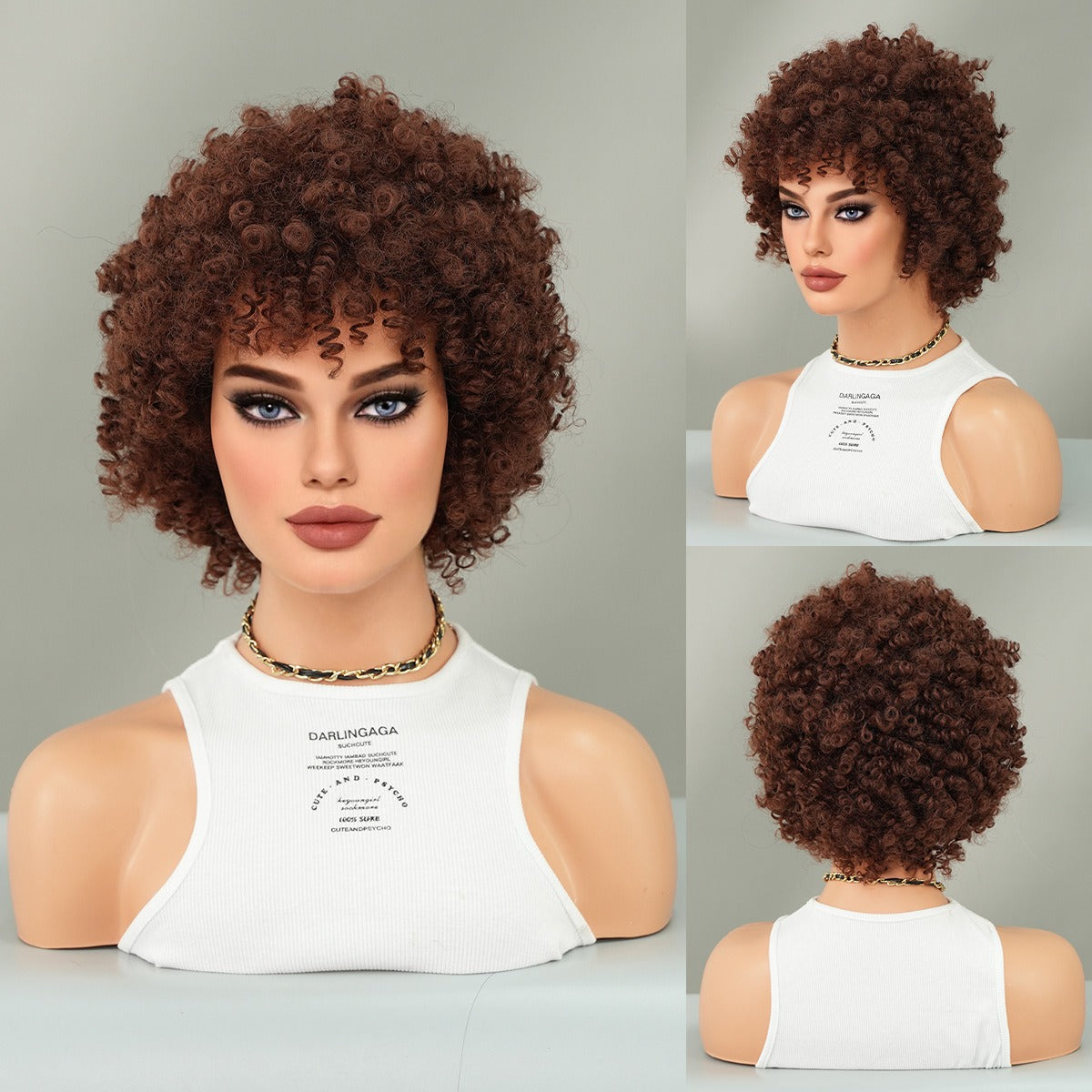 Elf Spring Coil Brown Short Wig