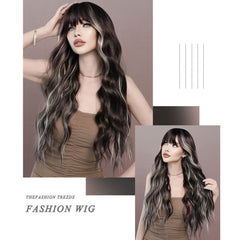 Skunk Stripes Long Wavy Wig