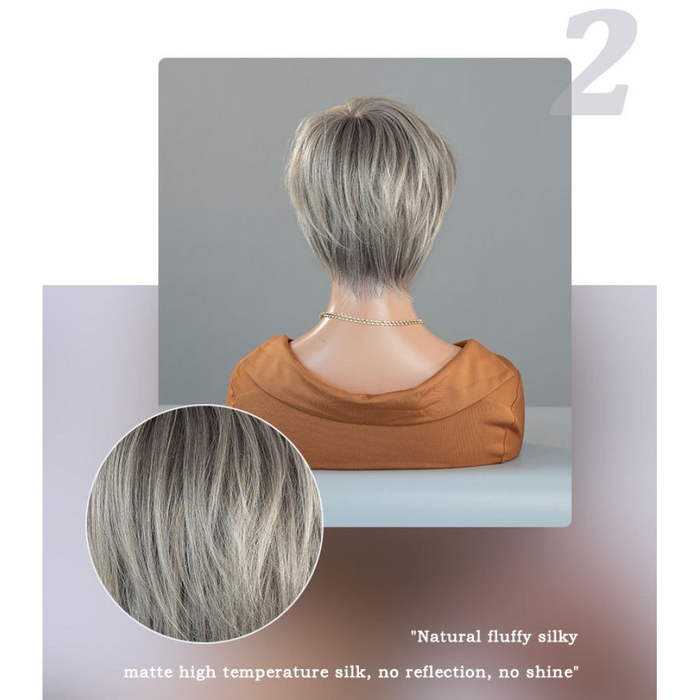 Elf Layered Platinum Short Wig