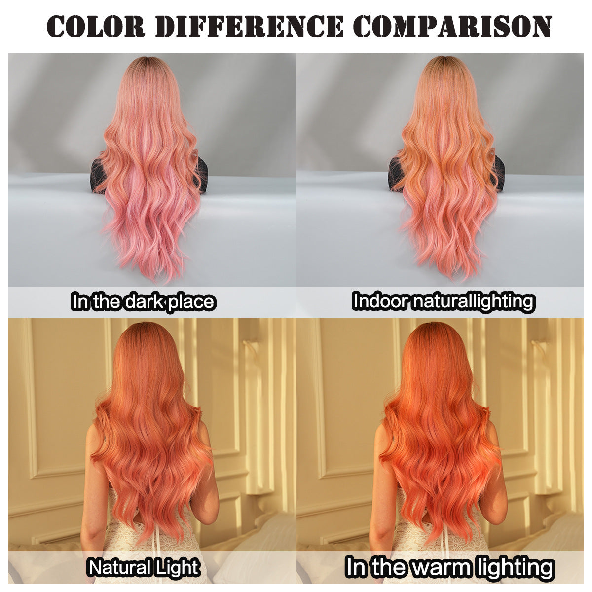 Halloween Ombre Pink Wavy Wig