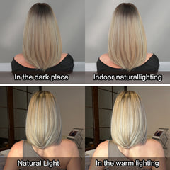 Ombre Blonde Short Straight Wig