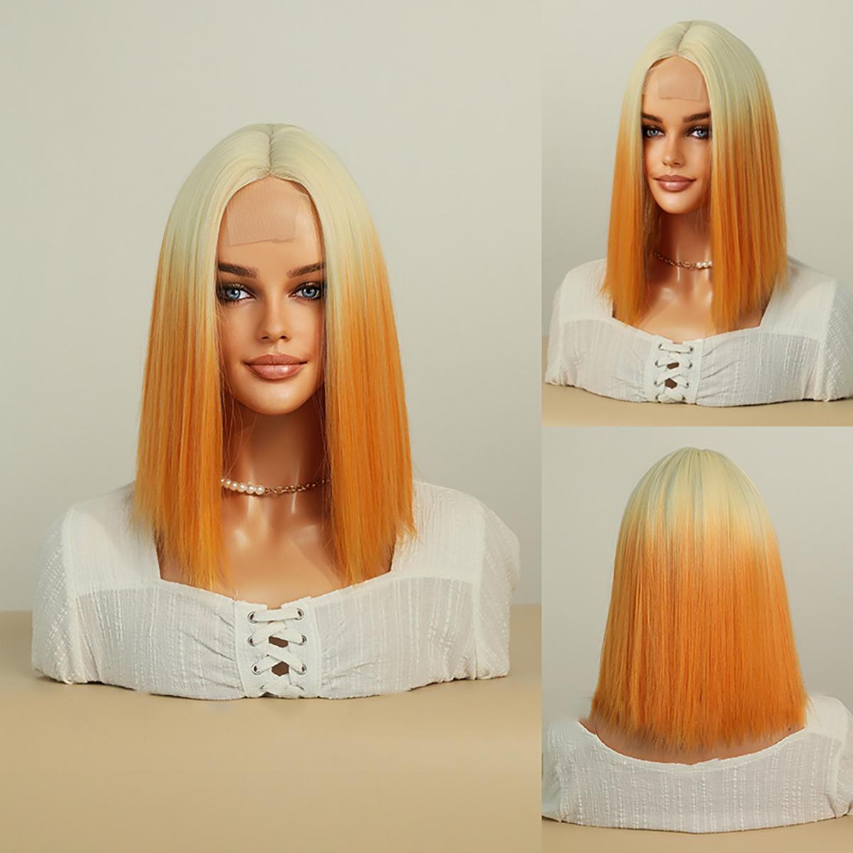 Lace Front Hand-Woven Pink Ombre Wig