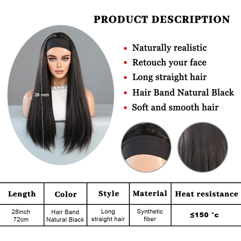 Black Headband Wigs