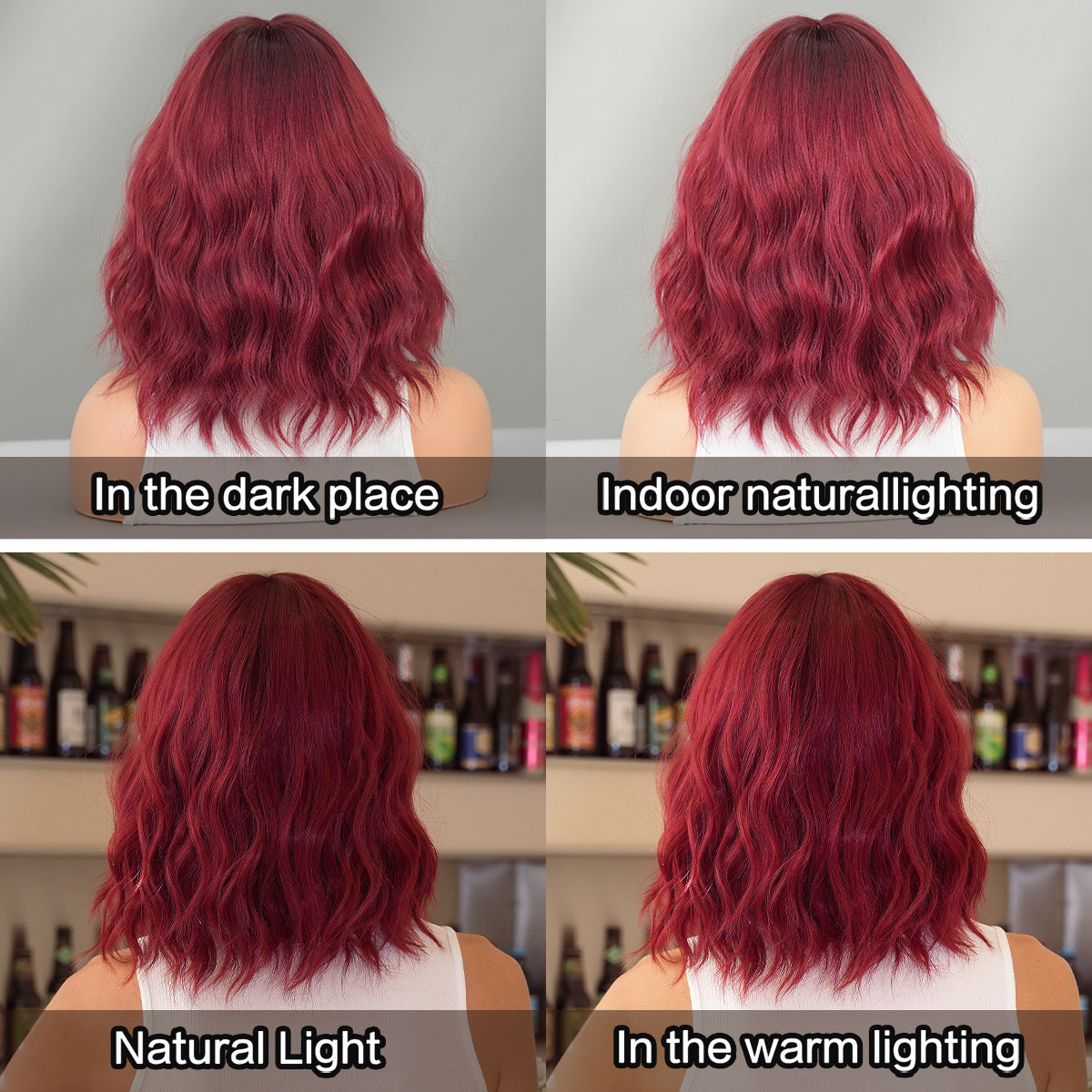 Wine Red Wavy Wig