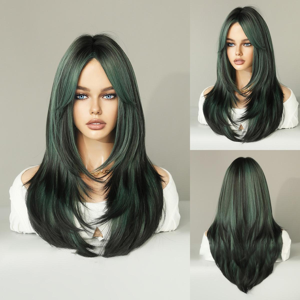 Brown Ombre Black Layered Long Wig