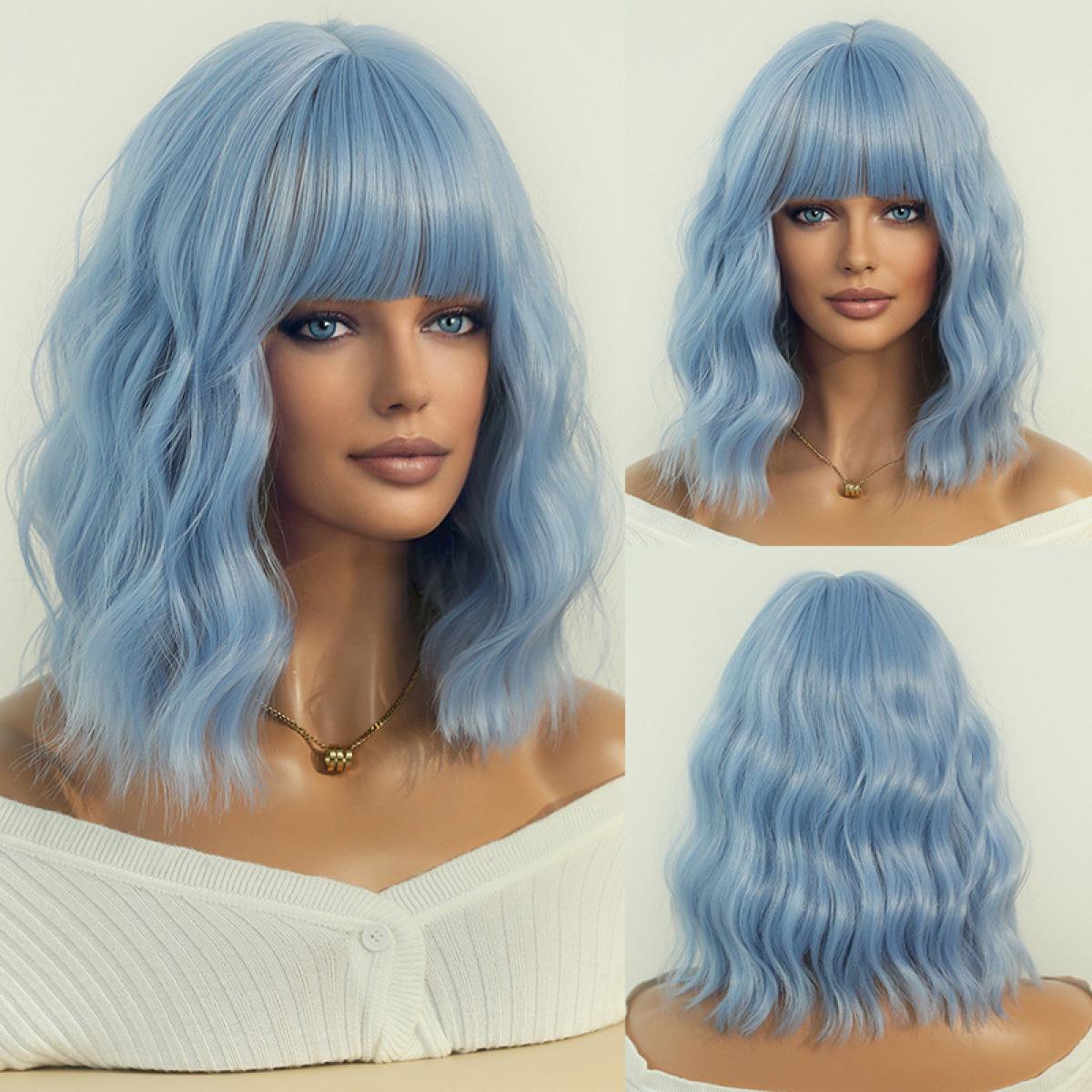 Orange Air Bangs Short Wave Wig