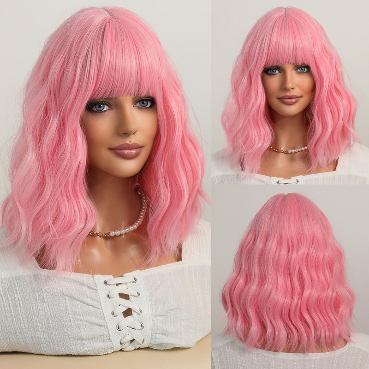 Orange Air Bangs Short Wave Wig