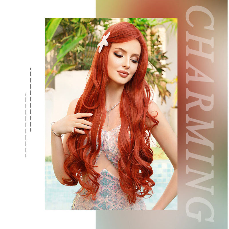 Mermaid Orange Long Wave Wig