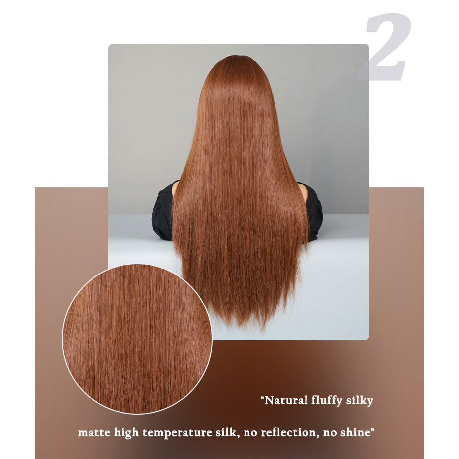 Caramel Brown Long Straight  Wig