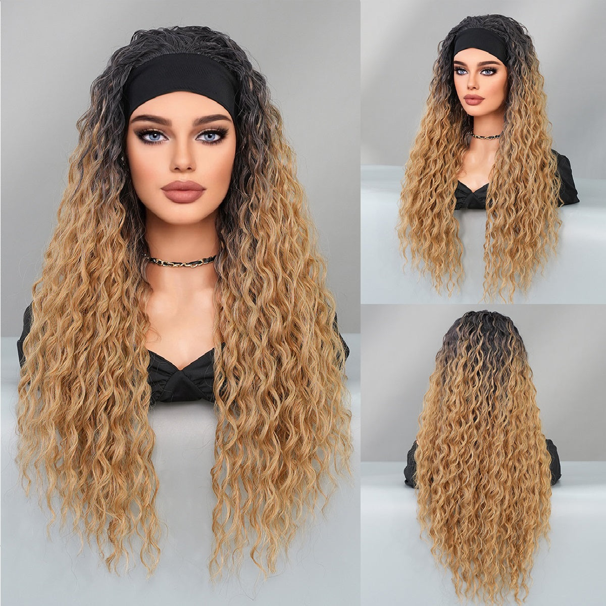 Headband Black Small Circle Wig