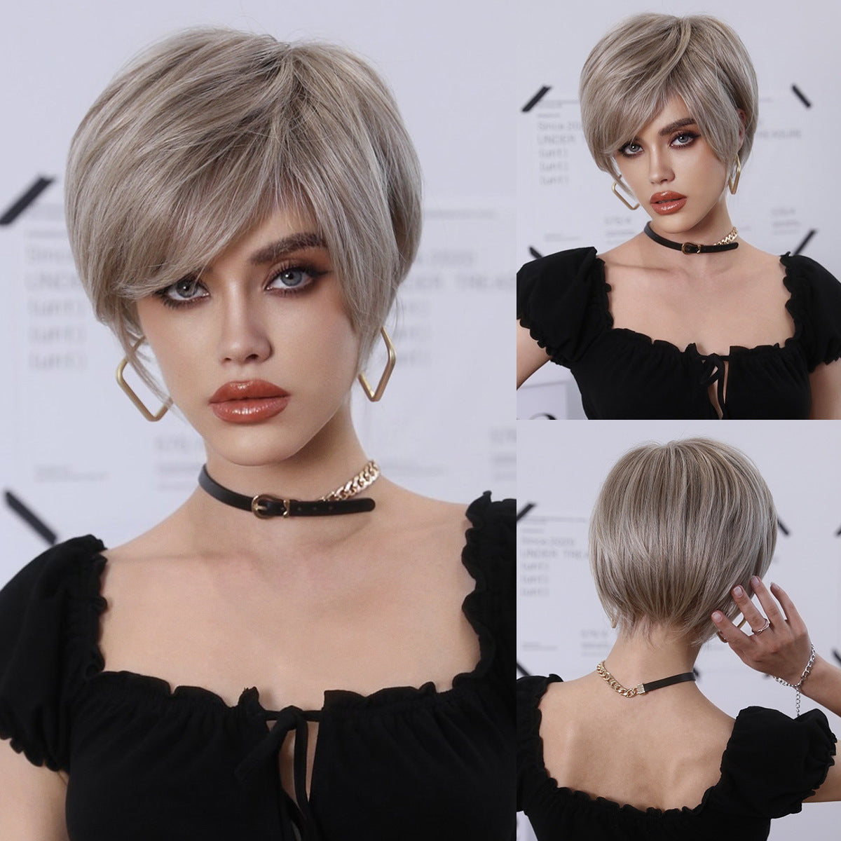 Elf Layered Platinum Short Wig