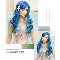 Blue Ombre Purple Mermaid Wave Wig