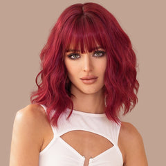 Wine Red Wavy Wig