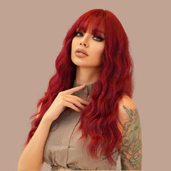 Halloween Crimson Long Wavy Wig