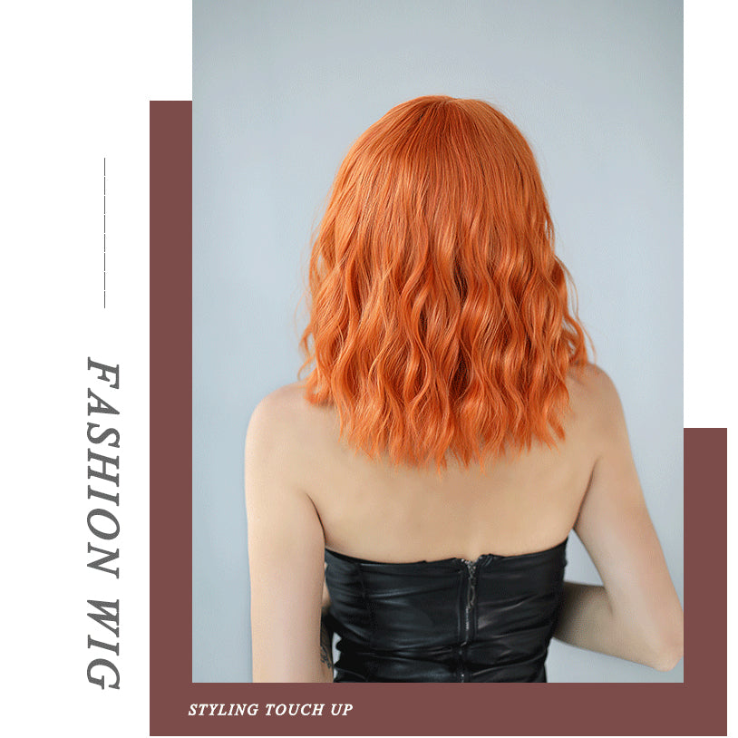 Orange Air Bangs Short Wave Wig