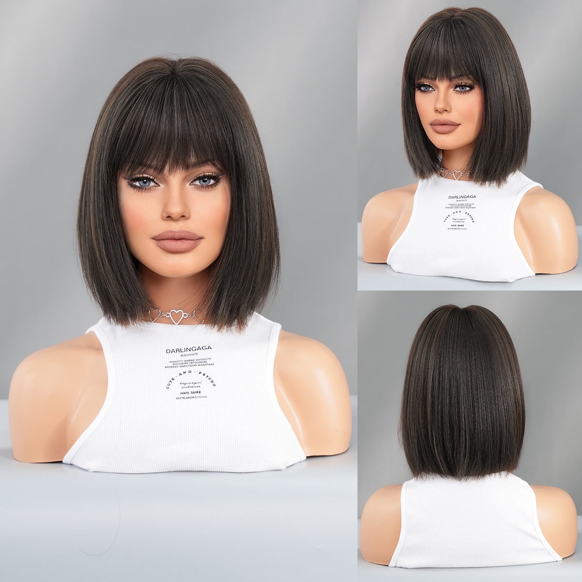 Short Straight Bob Black Wig