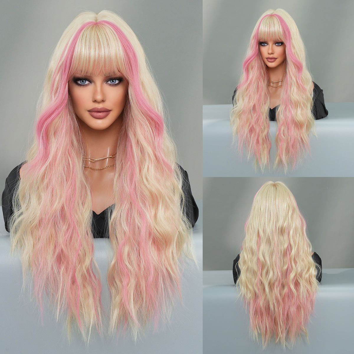 Skunk Stripes Long Wavy Wig