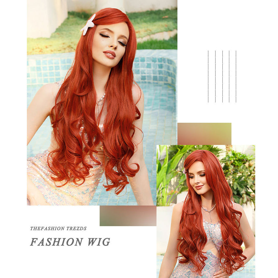 Mermaid Orange Long Wave Wig